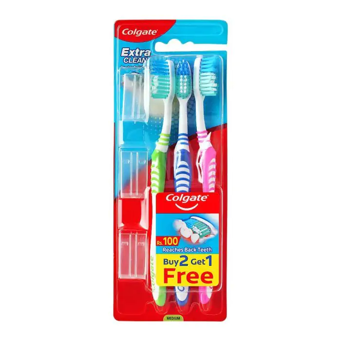 پک مسواک کلگیت مدل Extra Clean بسته 3 عددی ا Colgate Extra Clean Toothbrush Pack Of 3
